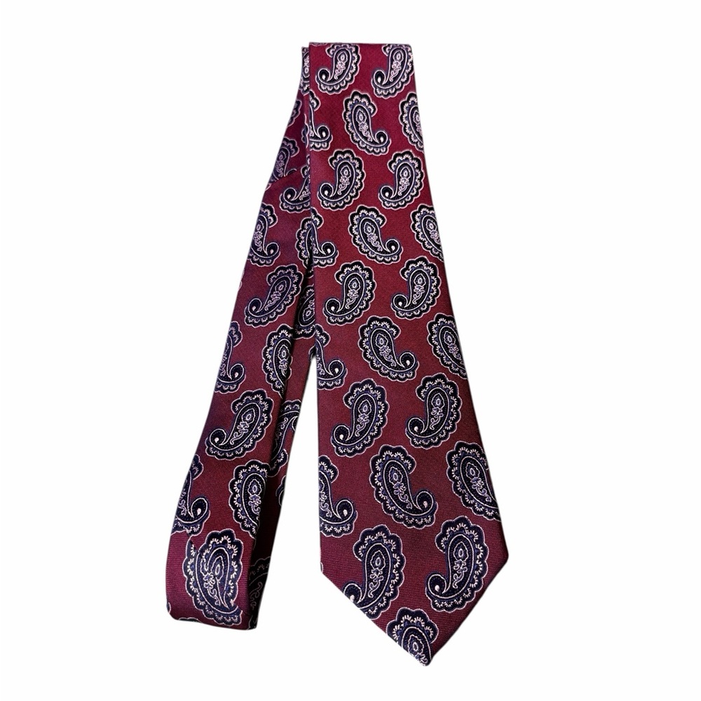Brooks Brothers Paisley Silk Tie – Burgundy & Navy – NWT in Gift Box